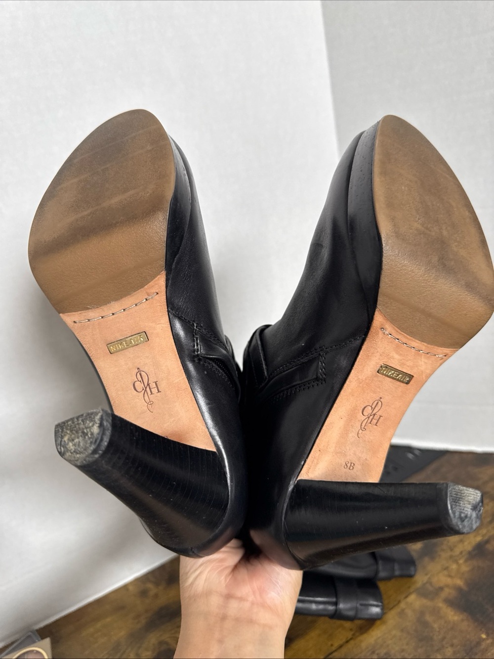 Cole Haan Nike Air Tall Black Women's Platform High-Heel Boots US 8B EXCELLENT - Picture 7 of 12